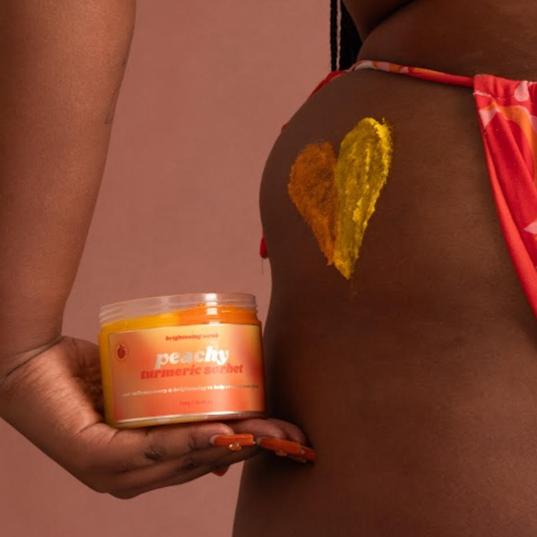 Brightening Turmeric & Peach Body Scrub with Turmeric Root Extract