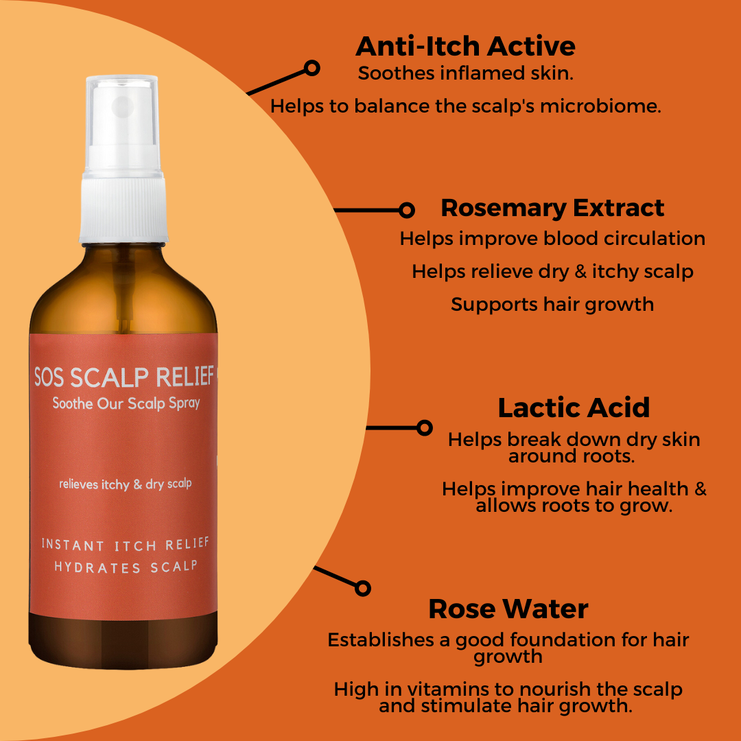 SOS Scalp Spray For Instant Itch Relief on Scalp with Rosemary Extract
