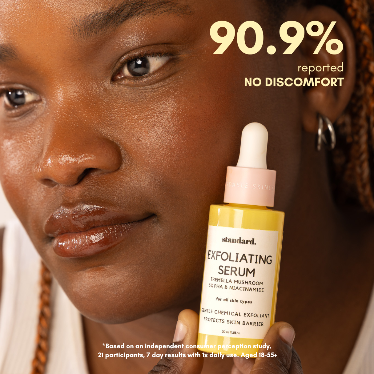 Exfoliating Mushroom Serum with 5% PHA, Tremella Mushroom, Hyaluronic Acid & Niacinamide