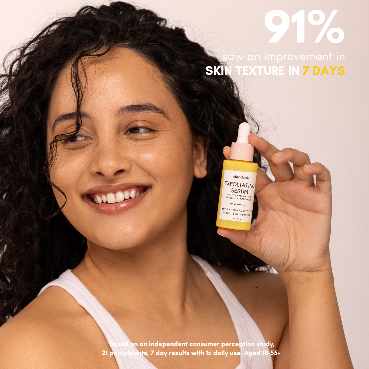 Exfoliating Mushroom Serum with 5% PHA, Tremella Mushroom, Hyaluronic Acid & Niacinamide