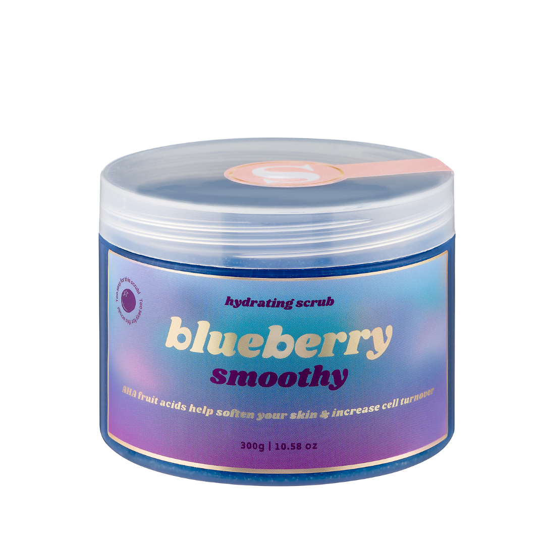 Blueberry Smooth-y Scrub with AHA Fruit Acids for Brightening & KP