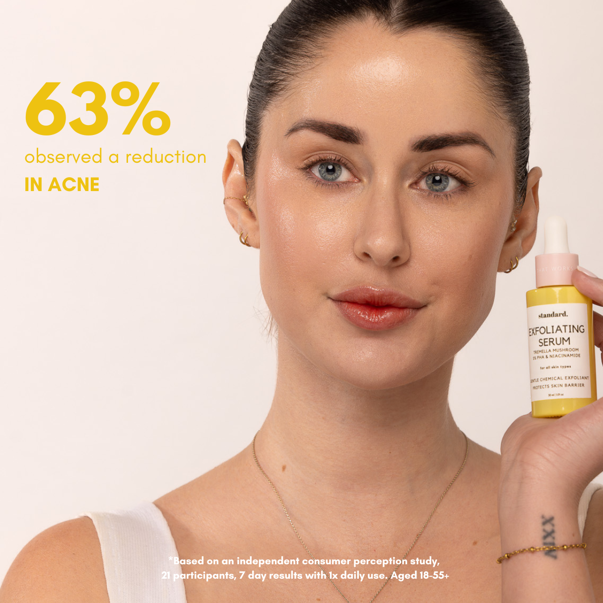 Exfoliating Mushroom Serum with 5% PHA, Tremella Mushroom, Hyaluronic Acid & Niacinamide
