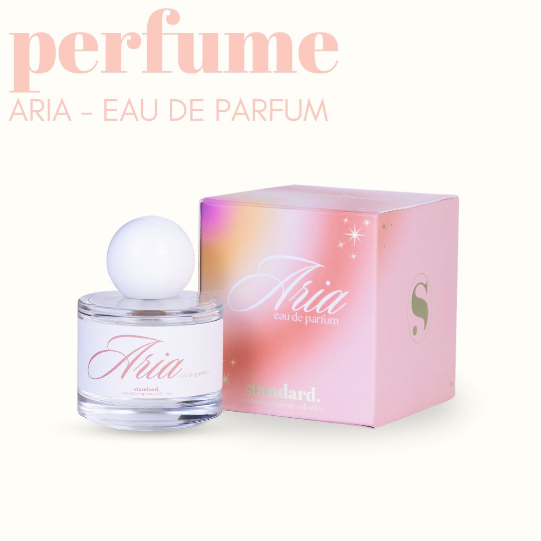 Standard Beauty Aria Eau de Parfum bottle and packaging on a white background