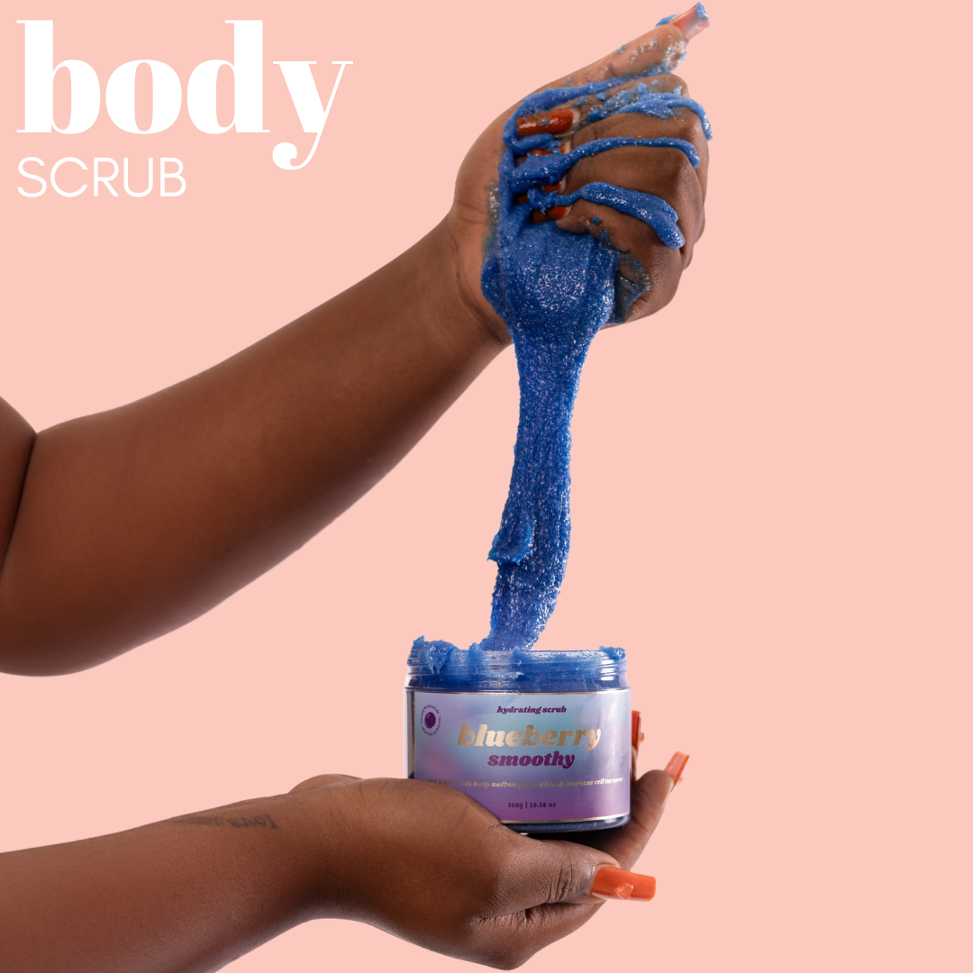 Blueberry Body Scrub with AHA Fruit Acids for Dark Marks on Body