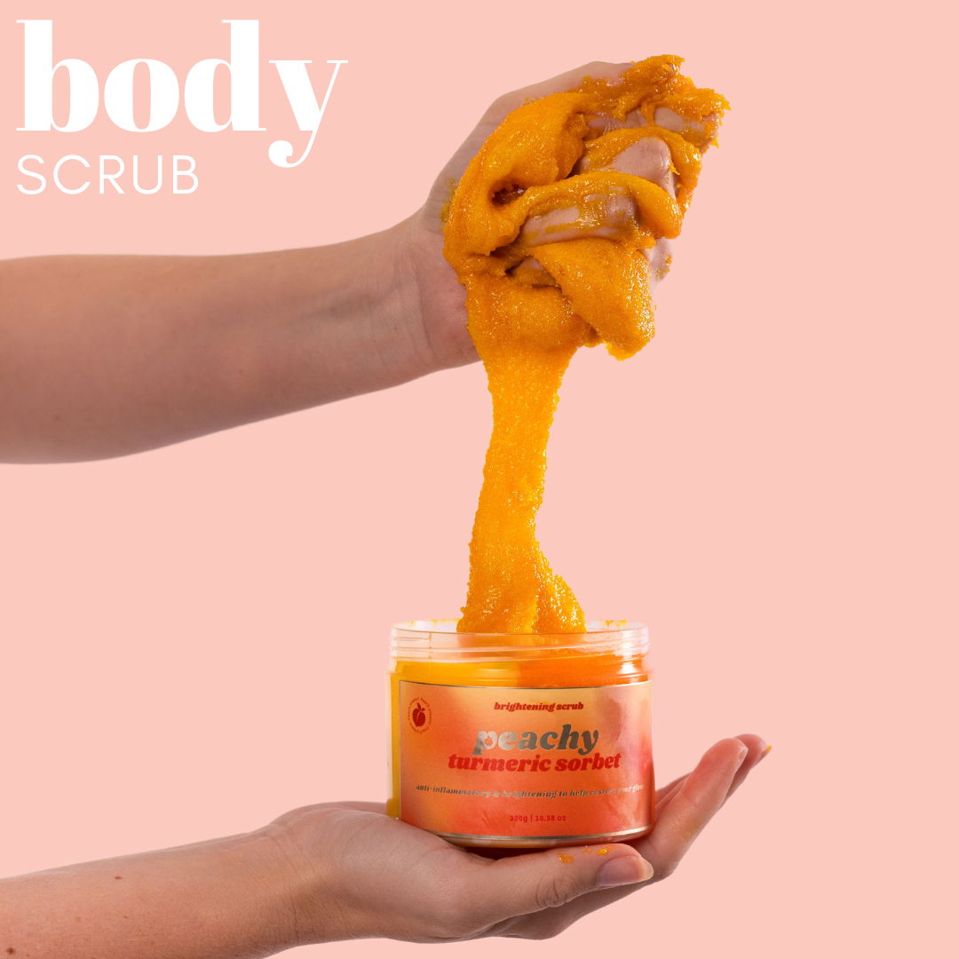 Brightening Turmeric & Peach Body Scrub with Turmeric Root Extract