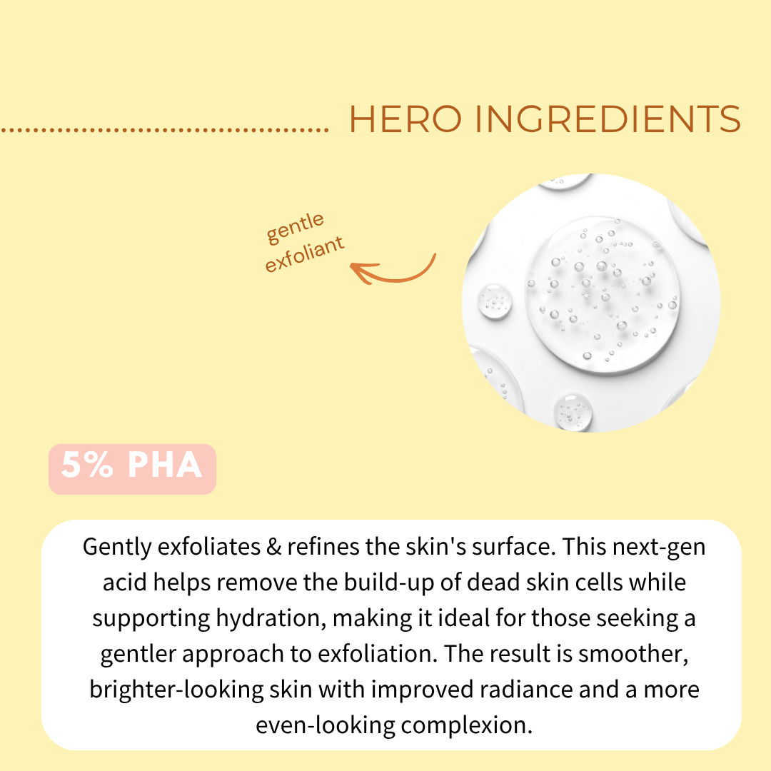 Exfoliating Mushroom Serum with 5% PHA, Tremella Mushroom, Hyaluronic Acid & Niacinamide