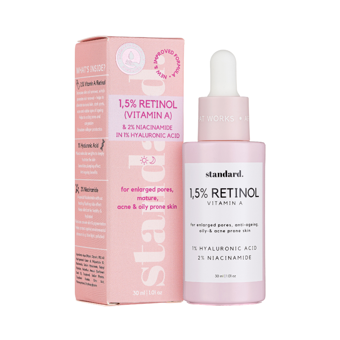 Retinol 1,5% (Vitamin A) Serum with Niacinamide & Hyaluronic Acid