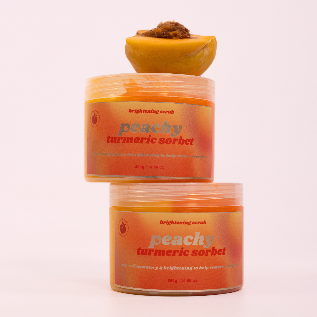 Brightening Turmeric &amp; Peach Body Scrub with Turmeric Root Extract