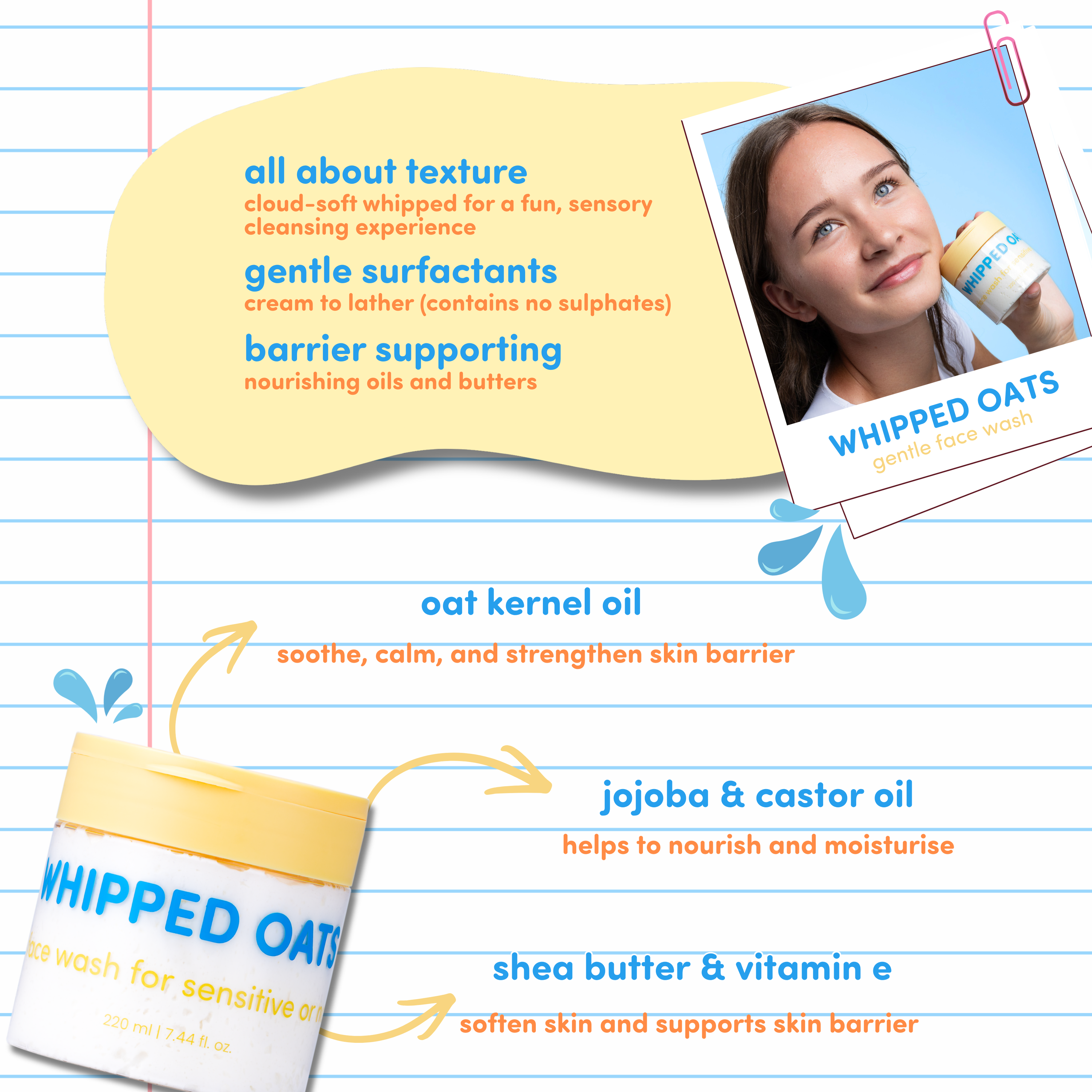 Whipped Oats Face Wash with Oat Kernel Oil | DEWII