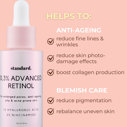 0,3% Advanced Retinol in 1% Hyaluronic Acid &amp; Niacinamide