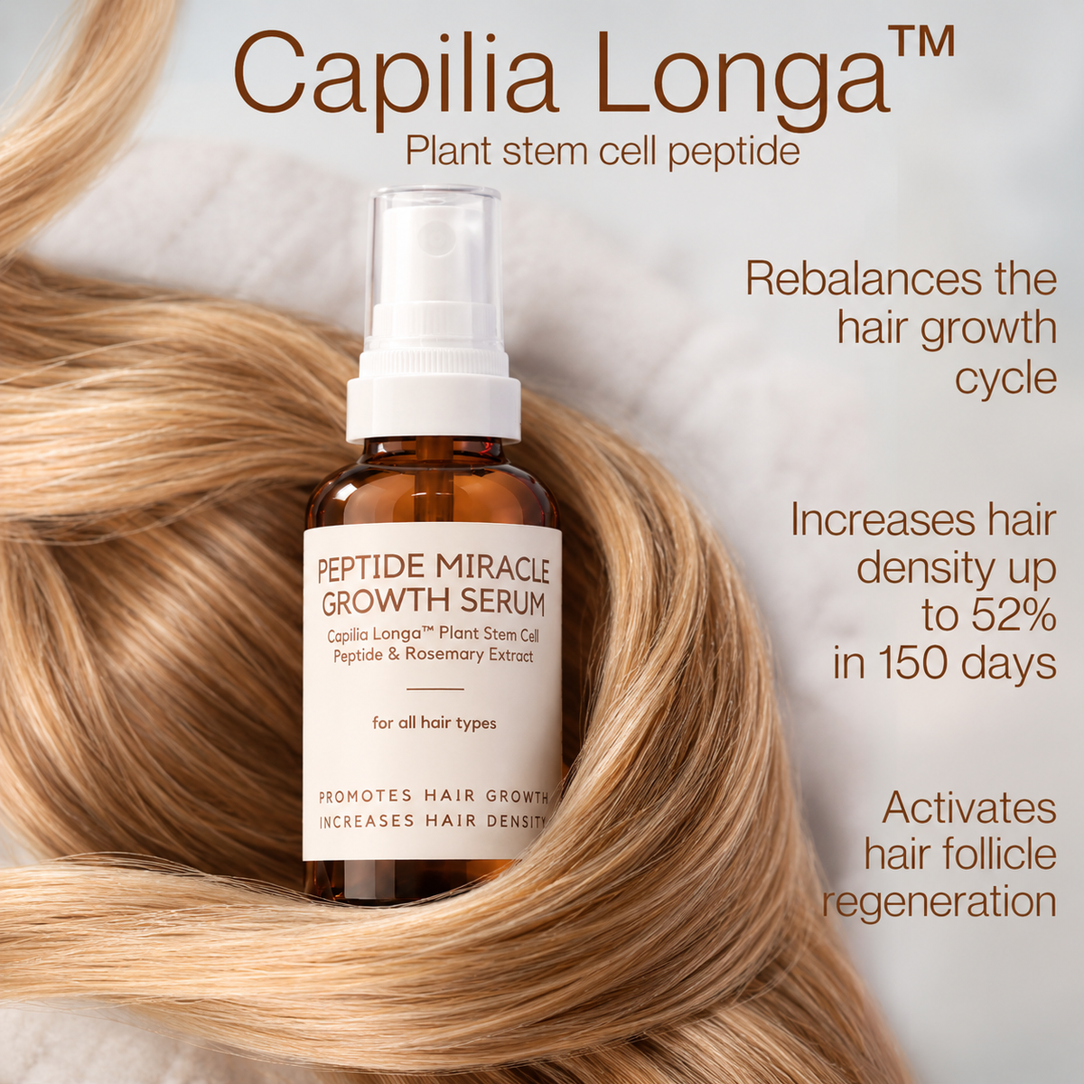 Miracle Growth Peptide Hair Mist with Rosemary, Capilia Longa® Peptides