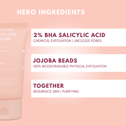 Face Scrub -  Salicylic Acid Exfoliating Polish with Jojoba Beads