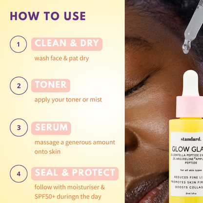 Glow Glaze Serum with 2% Argireline® Amplified, 2% PDRN Centella Reversa™ Plant Stem Cells, 2% Ceramide, 2% Hyaluronic Acid