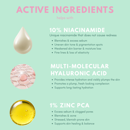 10% Niacinamide &amp; 1% Zinc Serum with Hyaluronic Acid