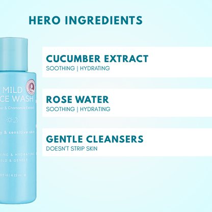 Mild Face Wash with Cucumber Extract &amp; Rose Water