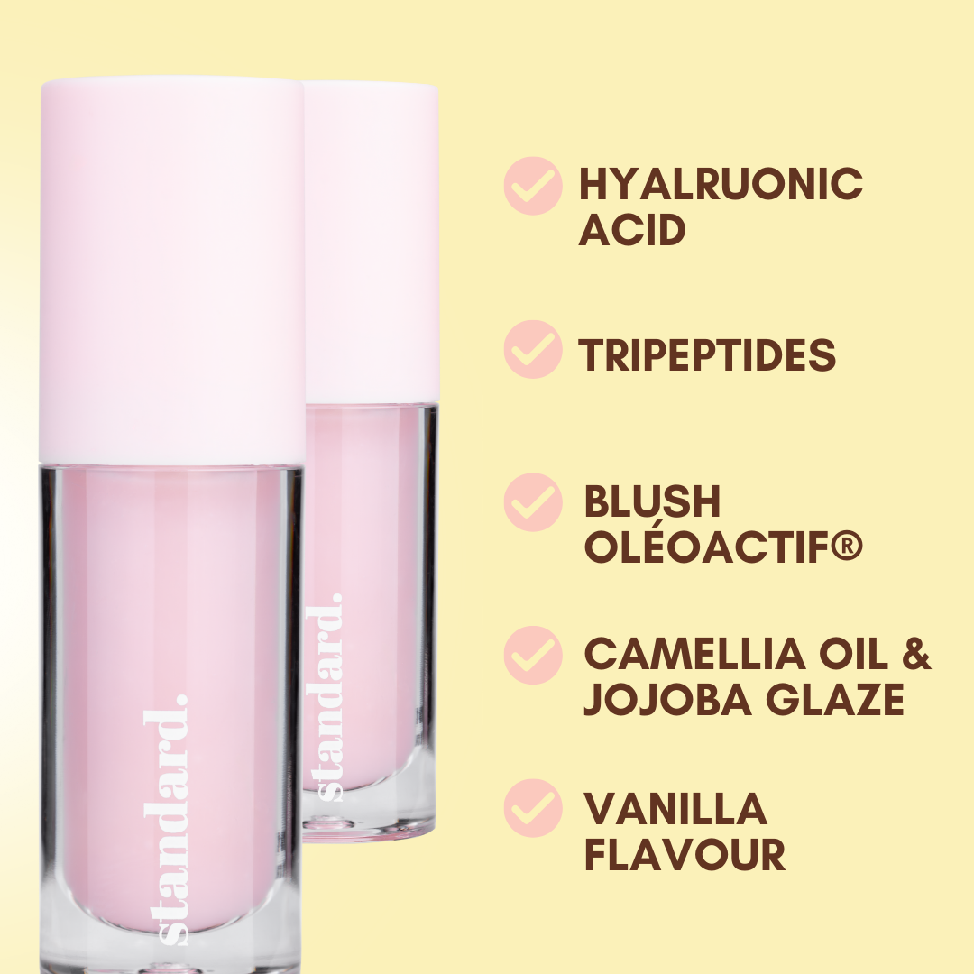 Peptide Lip Glaze with Hyaluronic Acid, BLUSH Oléoactif® &amp; Vanilla Flavour