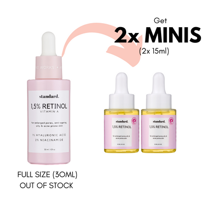 Retinol 1,5% (Vitamin A)  Serum with Niacinamide &amp; Hyaluronic Acid