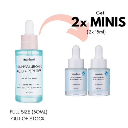 Hyaluronic Acid 1,5% &amp; Peptides Serum - 2x Minis