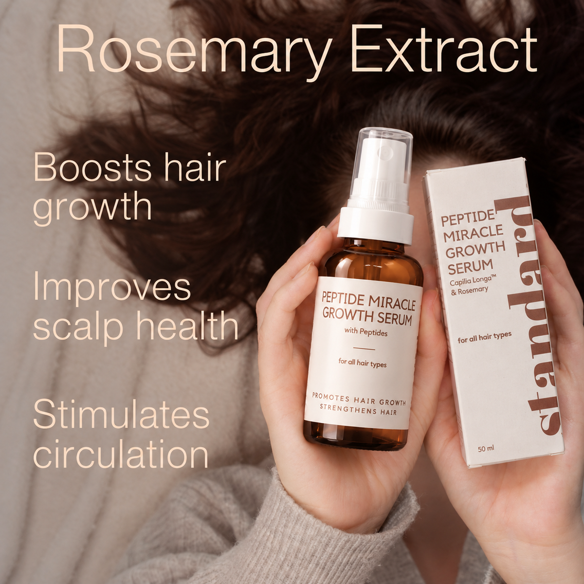 Miracle Growth Peptide Hair Mist with Rosemary, Capilia Longa® Peptides