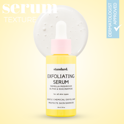 Exfoliating Mushroom Serum with 5% PHA, Tremella Mushroom, Hyaluronic Acid &amp; Niacinamide