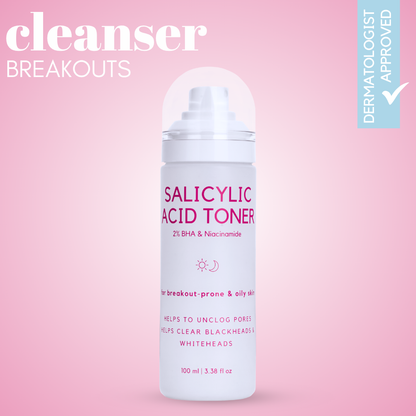 Salicylic Acid BHA 2% Toner for Breakouts &amp; Oily Skin
