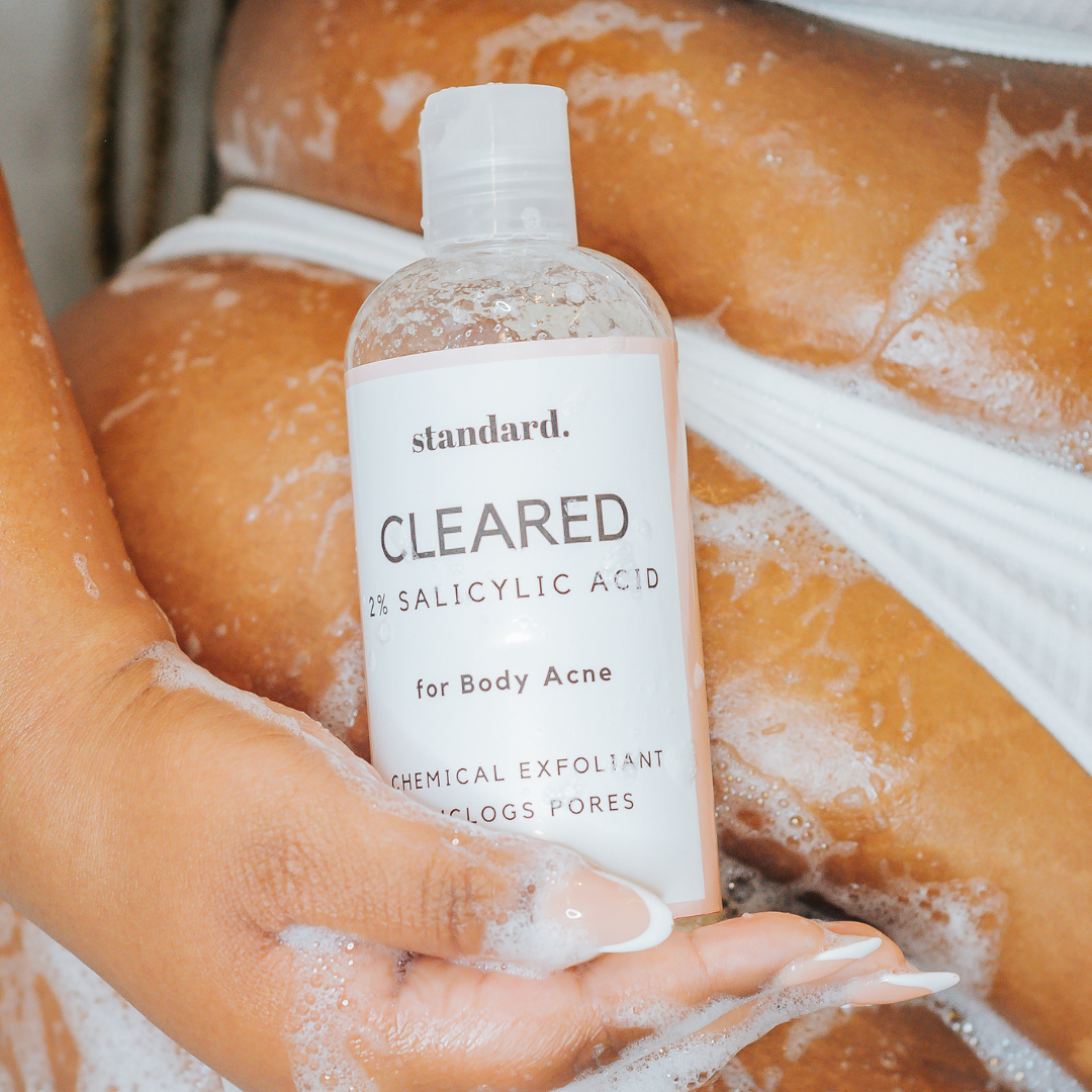 Target body breakouts with skincare that clears clogged pores, calms irritation and smooths skin for healthier-looking skin.